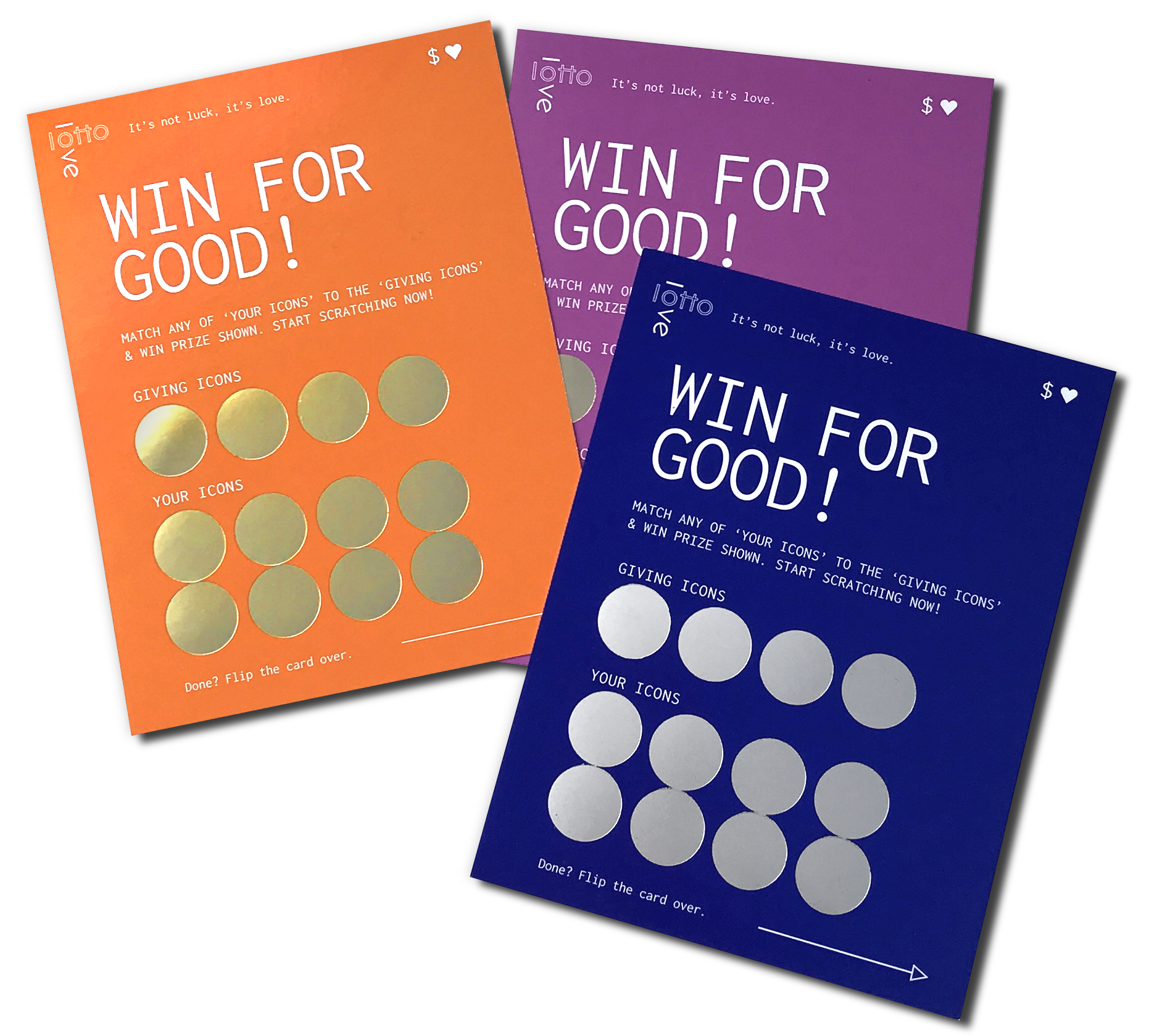 Medium scratch off card with a two-column prize legend on the back