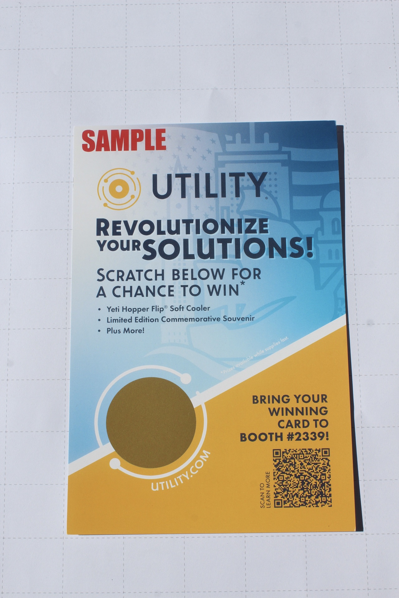 Square scratch off card printed for a social media campaign
