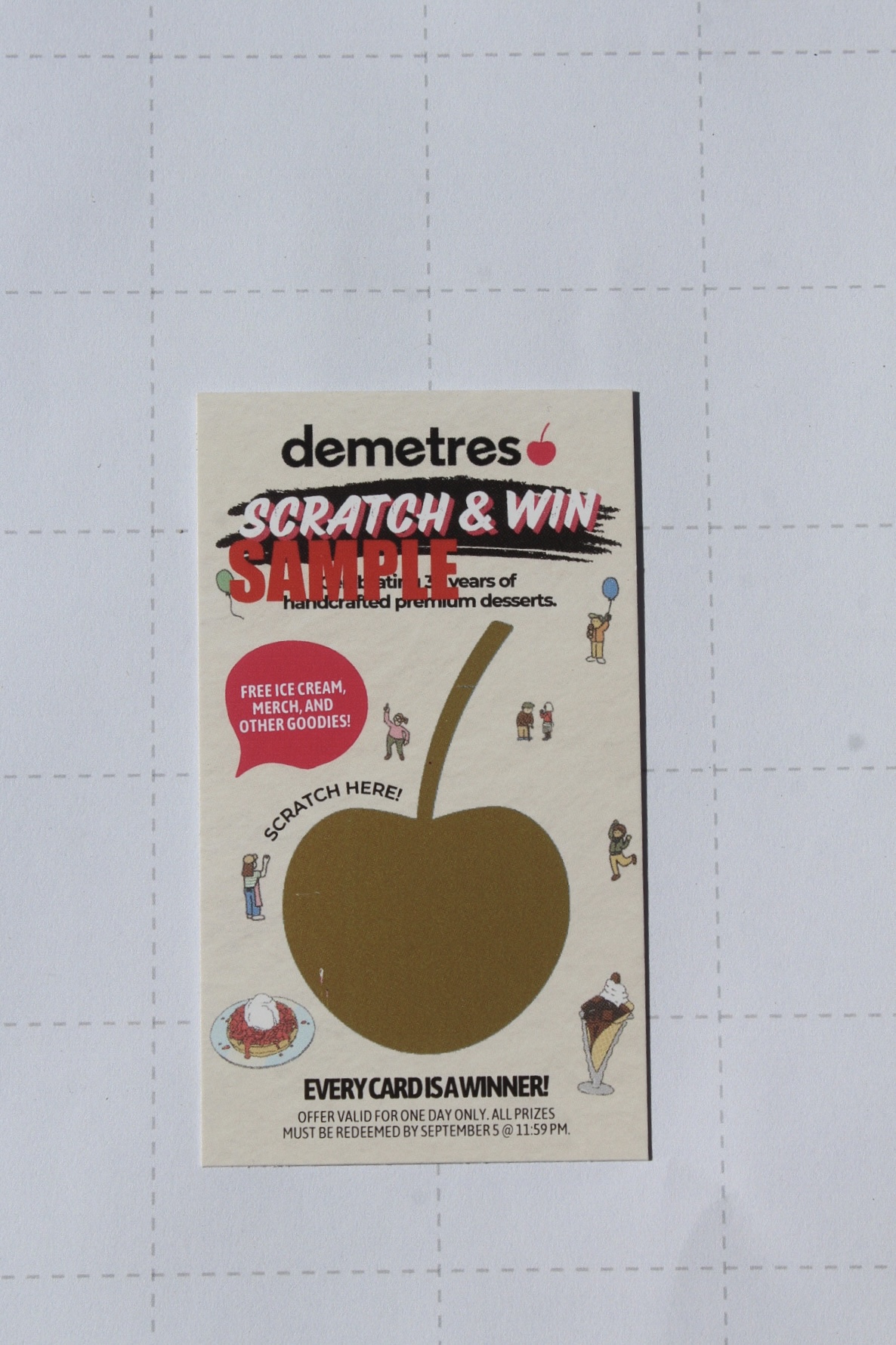 Scratch off postcard printed for a direct mail campaign