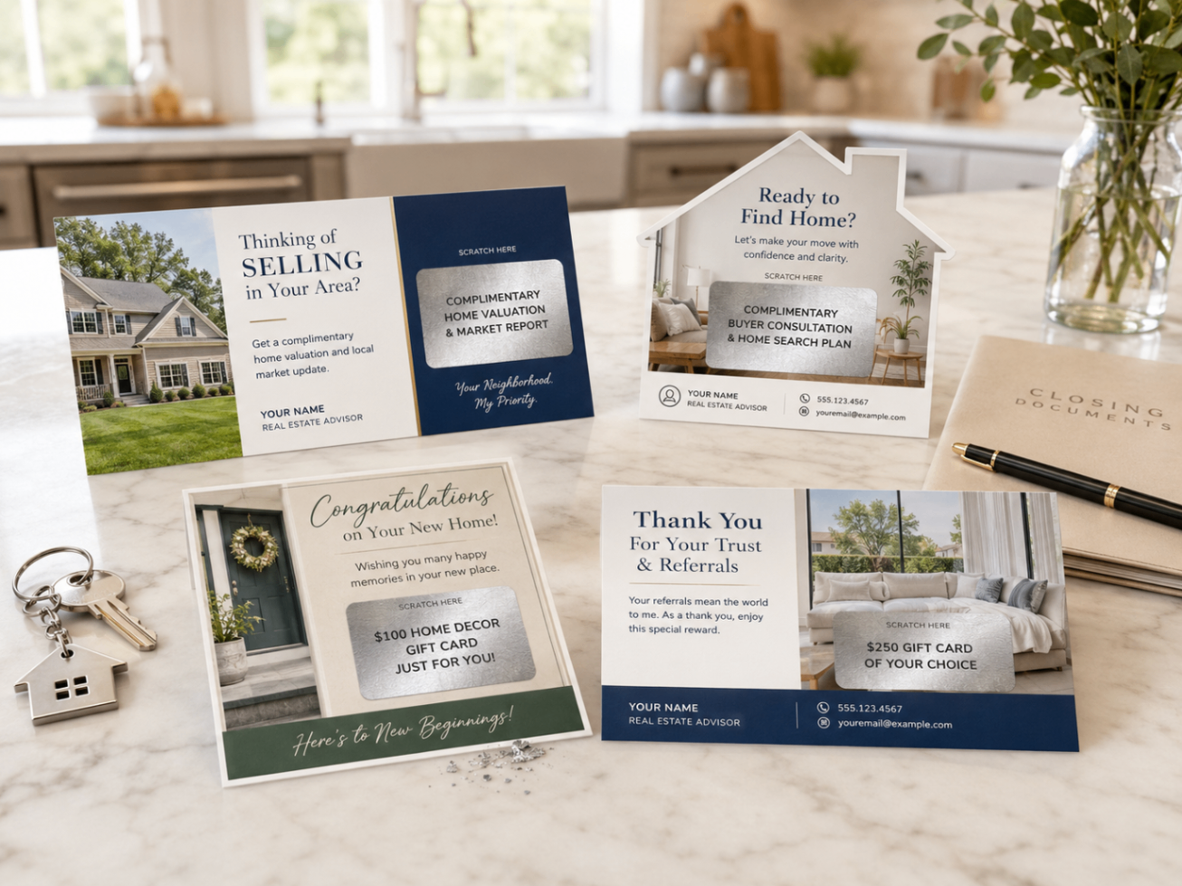 Real estate agents & brokerages using custom scratch-off cards