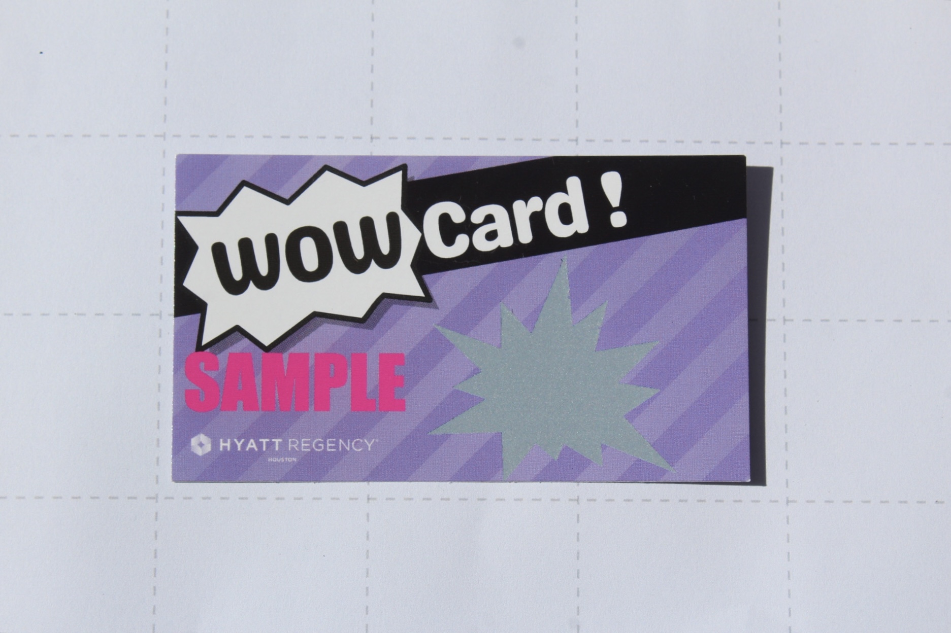 Large scratch off card printed with a full-bleed photo front