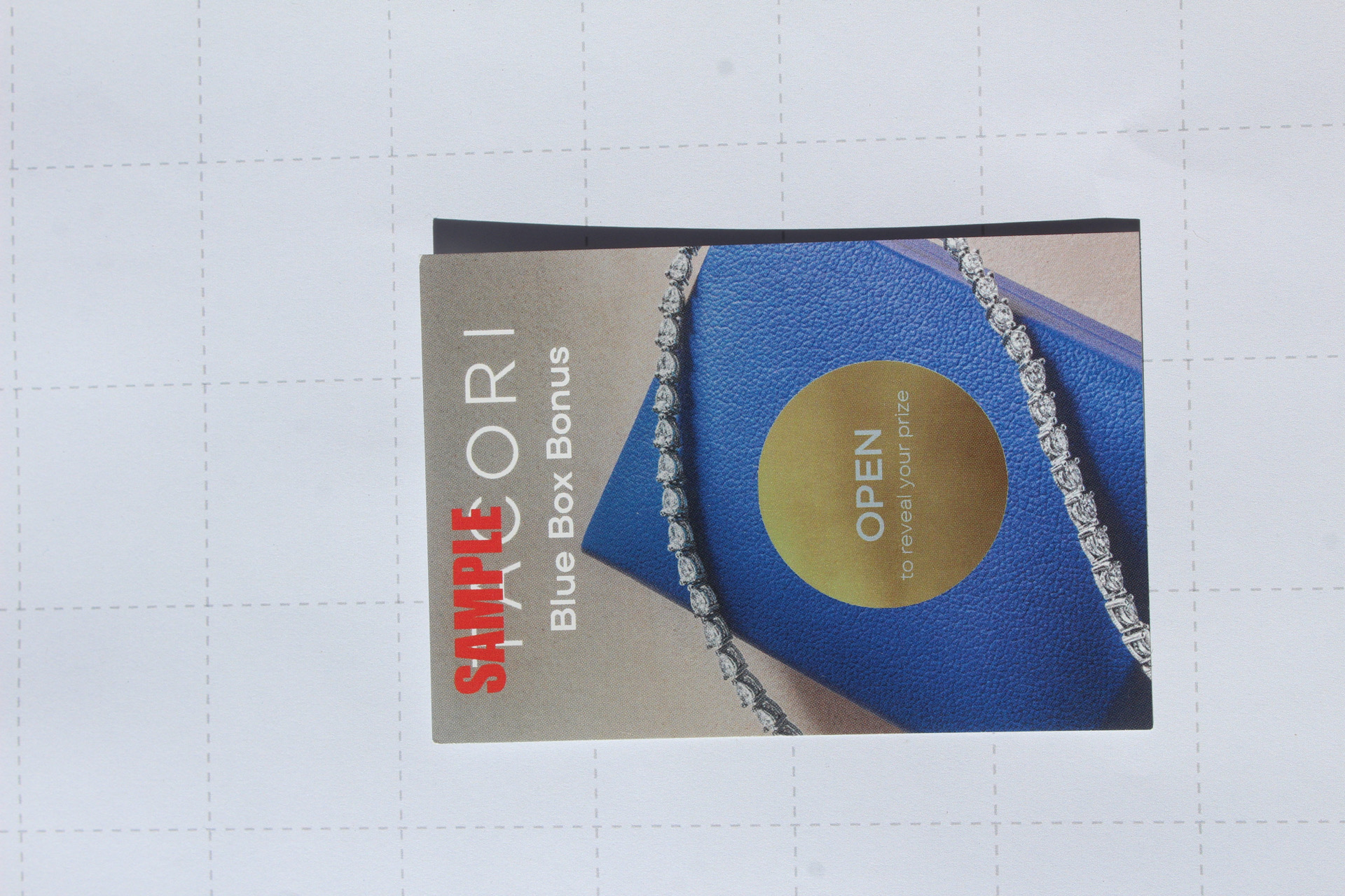 Mini scratch off card sized for wallets and gift bags