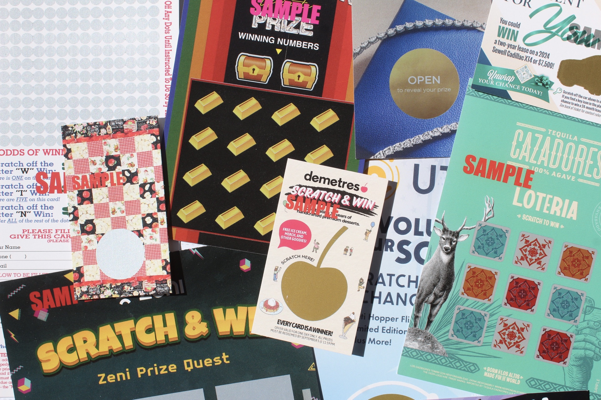Employee recognition scratch off card with reward tier reveals