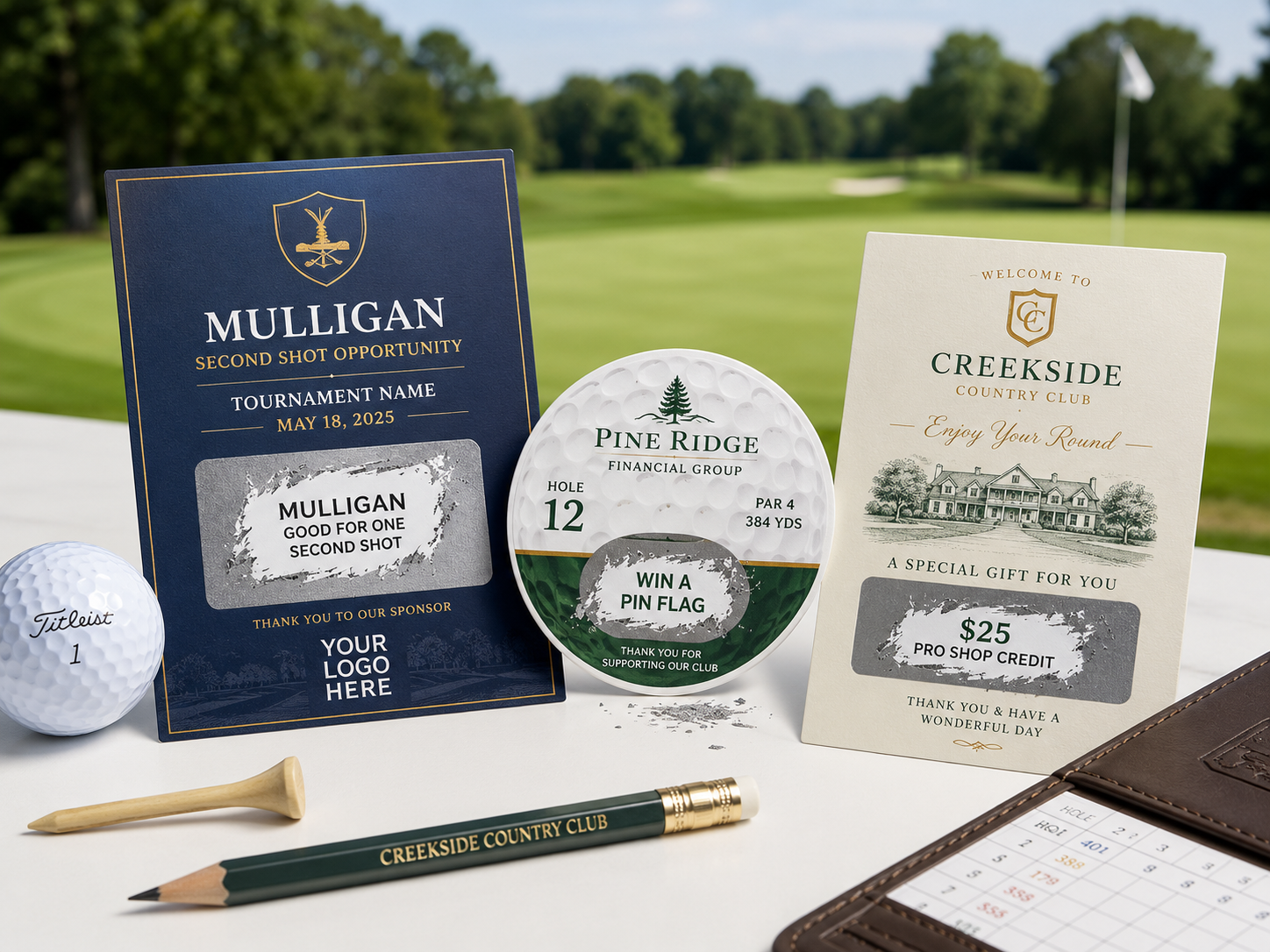 Golf tournaments & country clubs using custom scratch-off cards